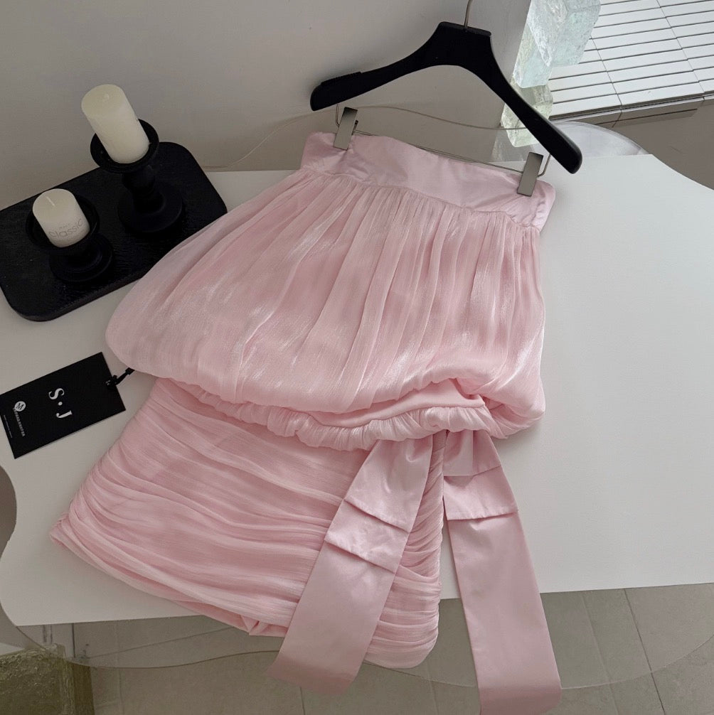 Off-shoulder Top & Skirt Ruffled 2Pcs