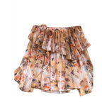 Off-shoulder Floral Print Ruffled Top