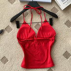 Chic Embroidered Halter Sport Camisole