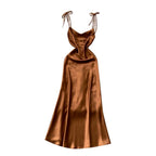 Premium Satin Lace-up Dress