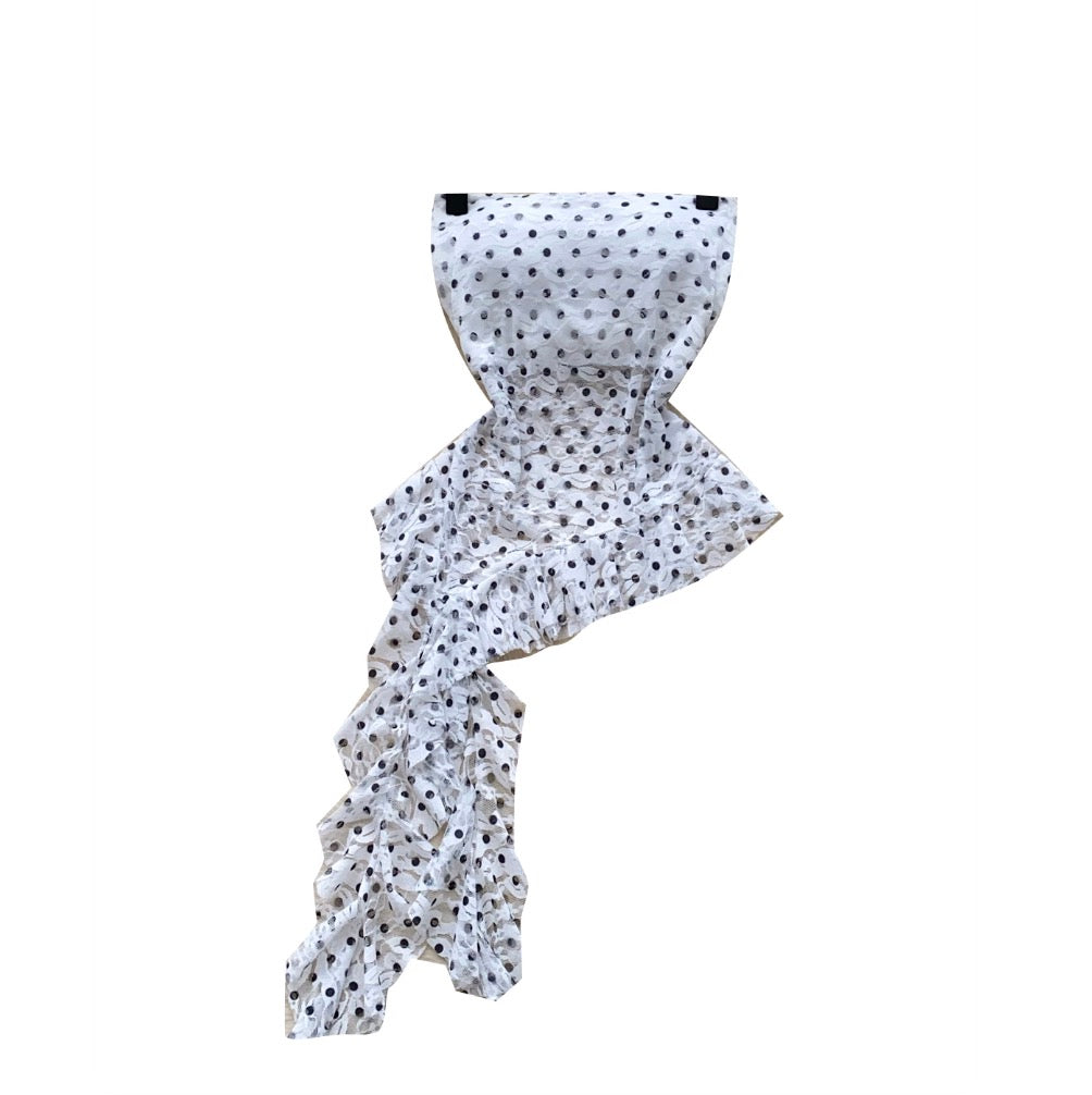 Polka Dot Asymmetric Bustier Top