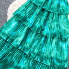 Premium Ruffled A-line Shirt Dress