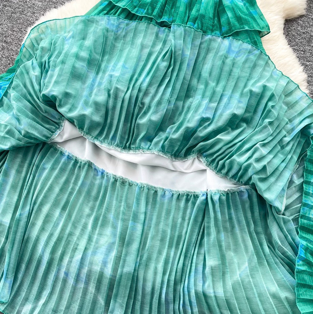 Premium Ruffled A-line Shirt Dress