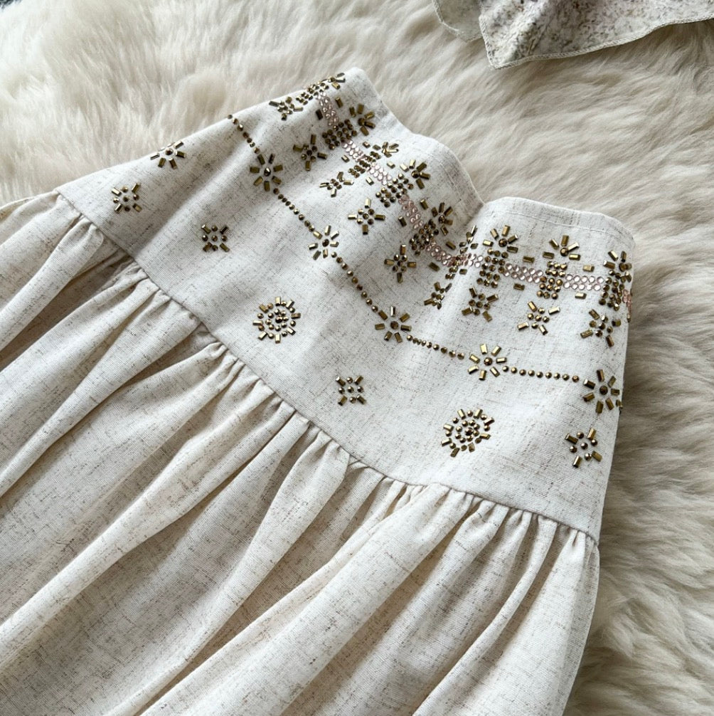Backless Top & Skirt Printed 2Pcs