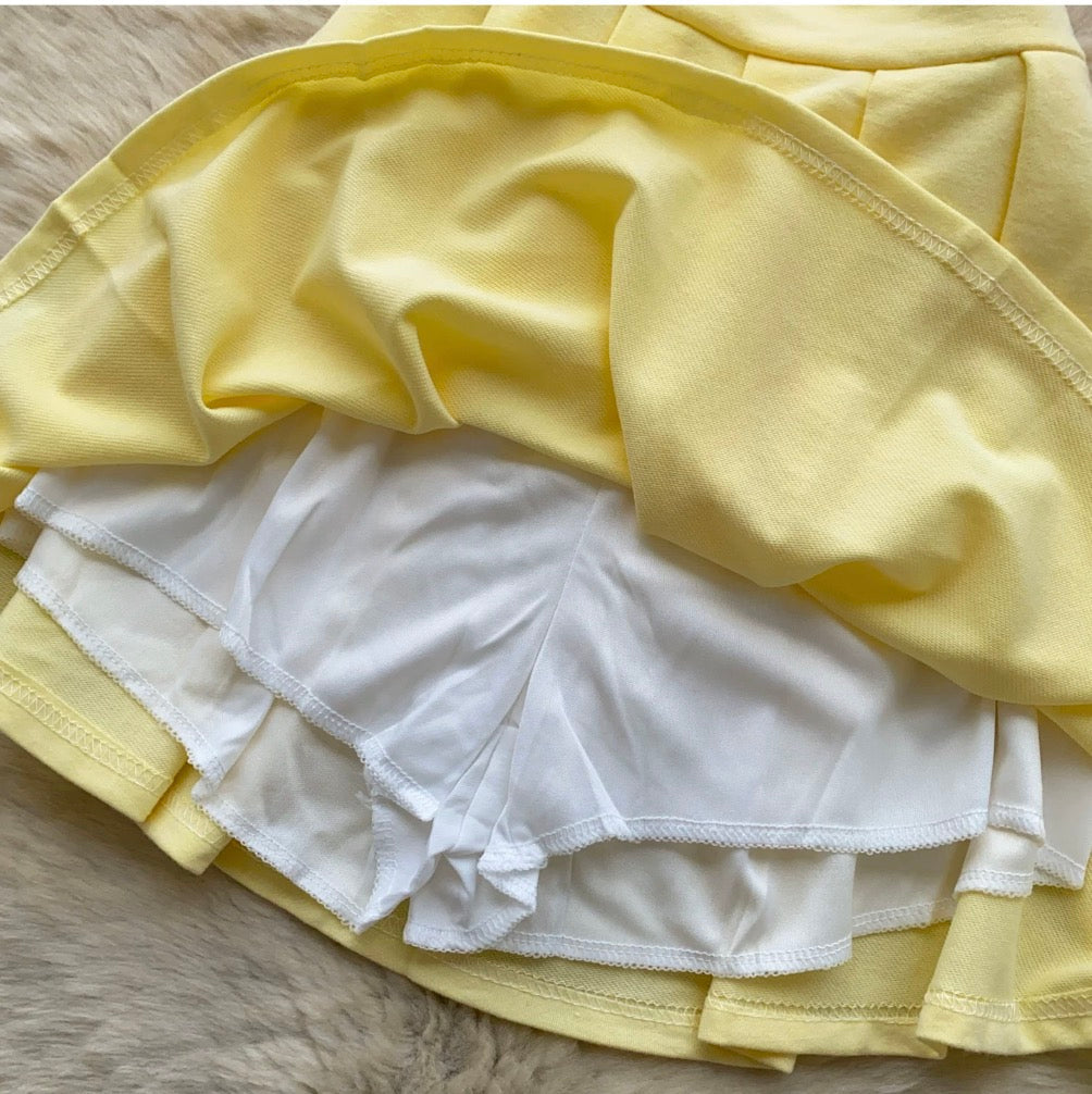 Cute T-shirt & Pleated Skirt 2Pcs