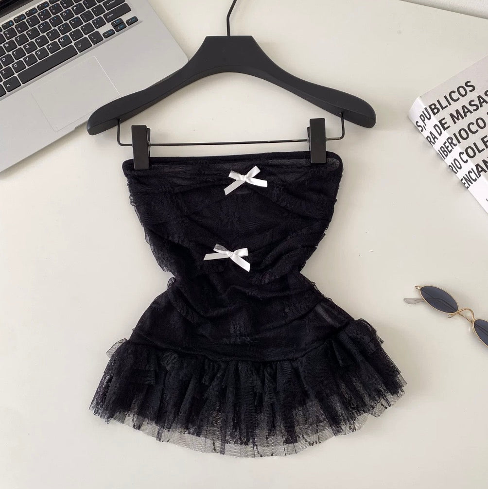 Sweetie Bow-tie Lace Bustier Top