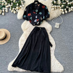 Floral Shirt & Skirt Casual 2Pcs
