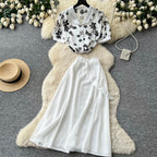 Floral Shirt & Skirt Casual 2Pcs