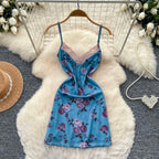 Vintage Rose Print Slip Dress