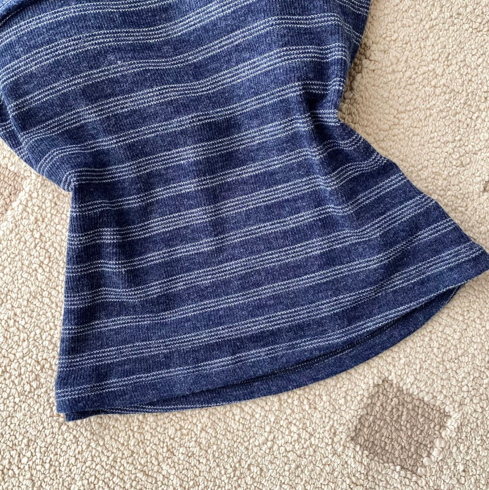 Vintage Off-shoulder Striped Top
