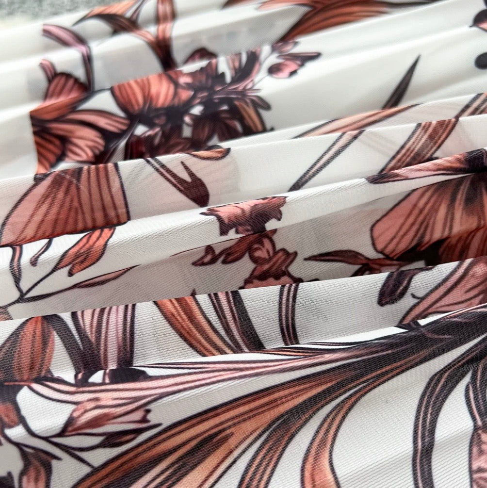 Elegant Floral Print Patchwork Dress