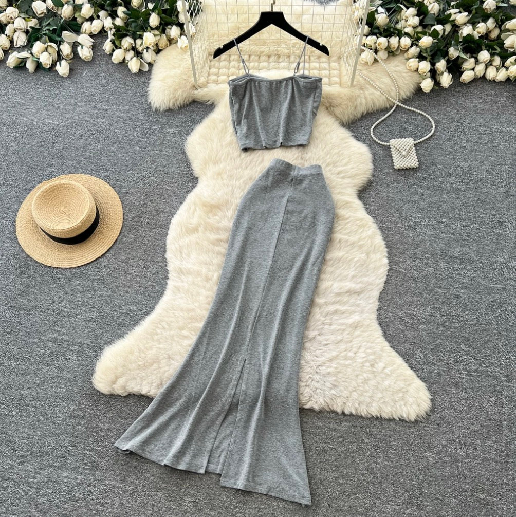 Padded Camisole & Fishtail Skirt 2Pcs