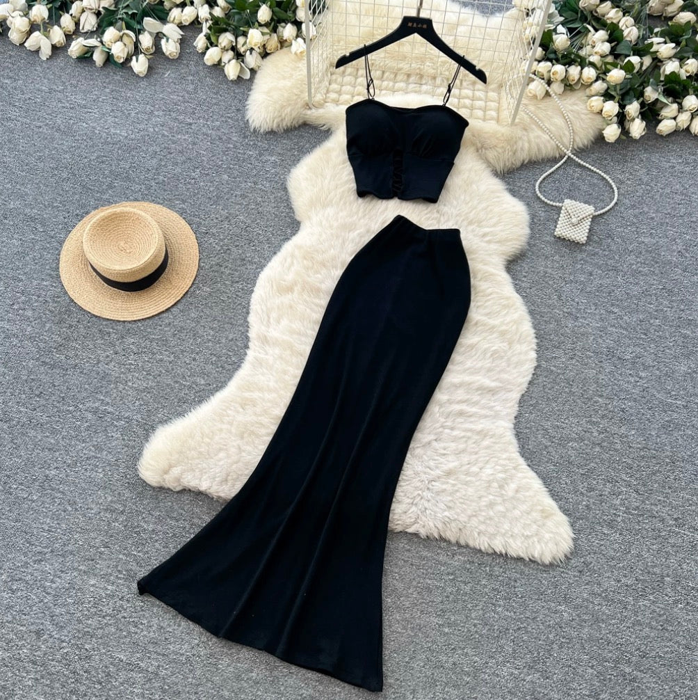 Padded Camisole & Fishtail Skirt 2Pcs