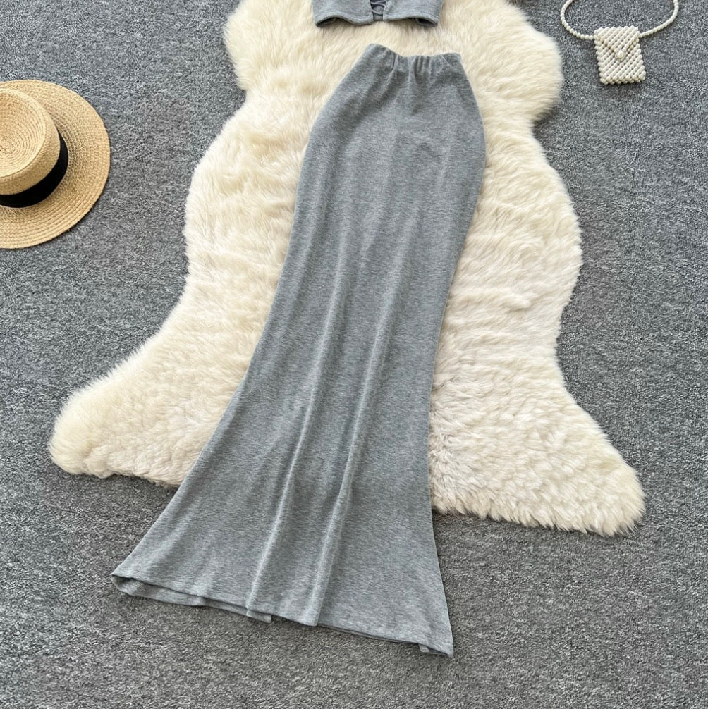Padded Camisole & Fishtail Skirt 2Pcs