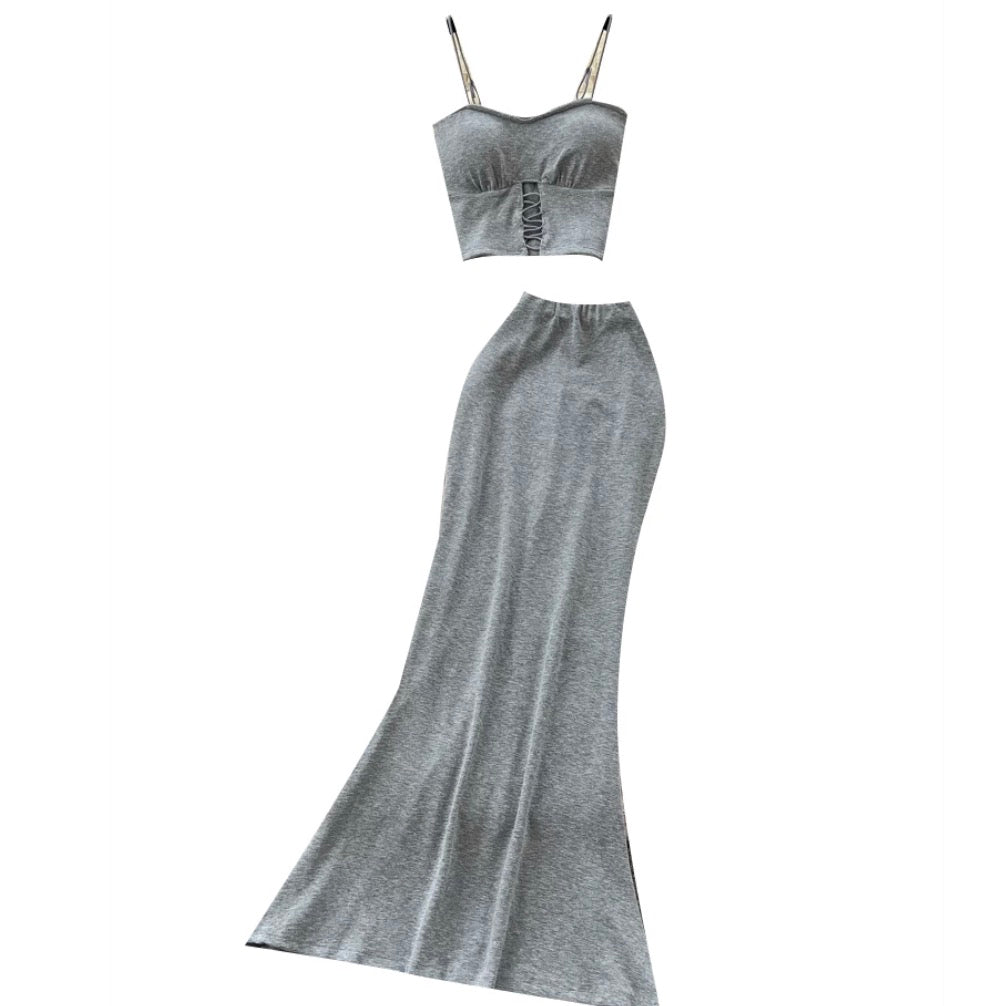 Padded Camisole & Fishtail Skirt 2Pcs