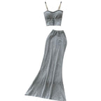 Padded Camisole & Fishtail Skirt 2Pcs