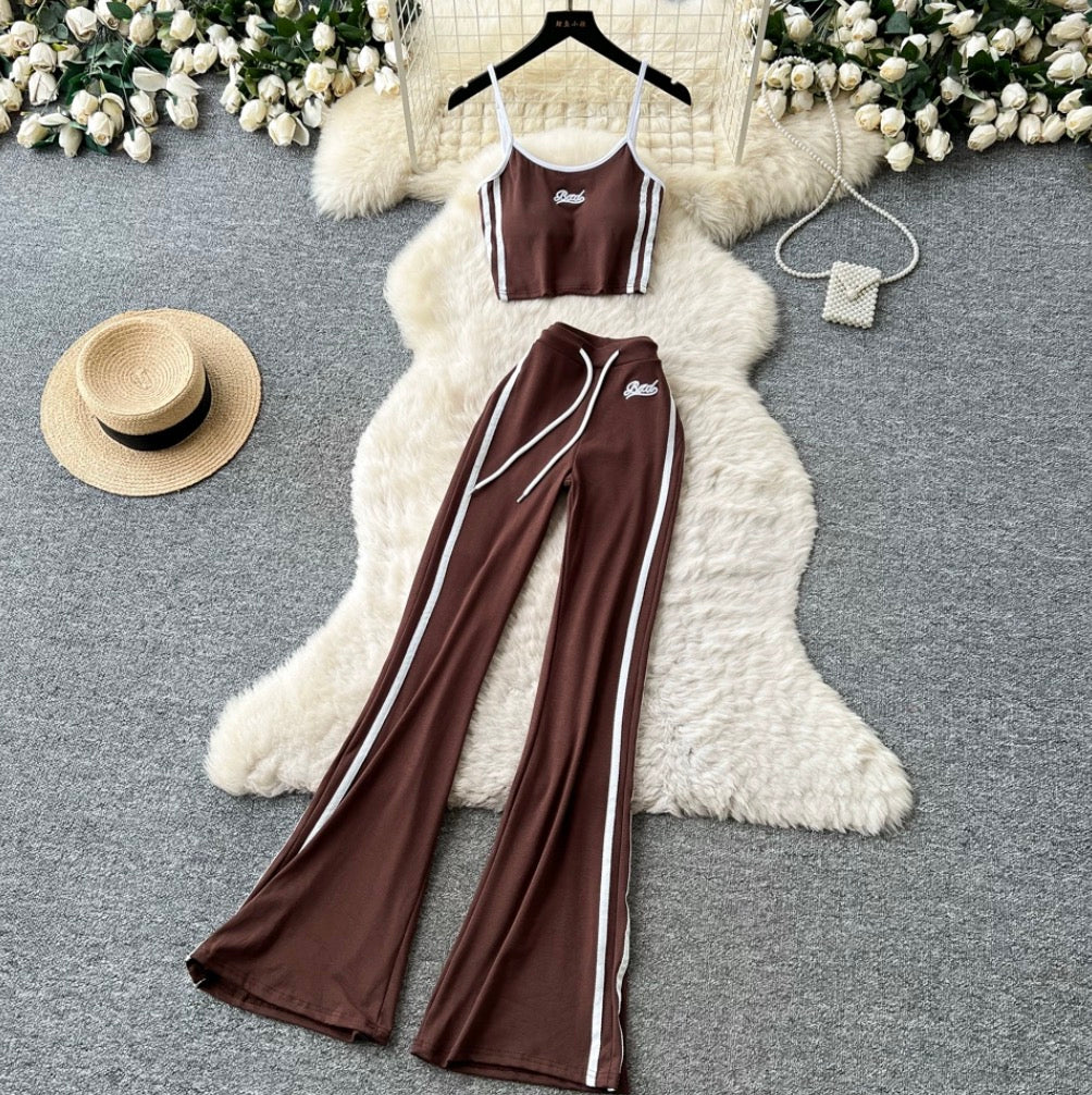 Chic Camisole & Sports Trousers 2Pcs
