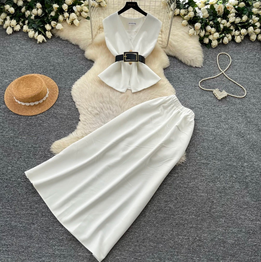 Vest & A-line Skirts OL 2Pcs