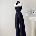 Camisole & Scarf & Trousers Chic Denim 3Pcs