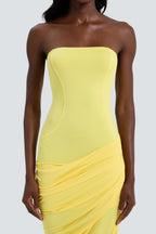 Jersey Off-Shoulder Ruch Midi Dress