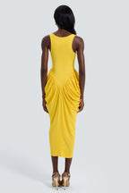 Jersey Sleeveless Gathering Midi Dress