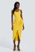 Jersey Sleeveless Gathering Midi Dress