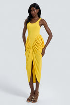 Jersey Sleeveless Gathering Midi Dress