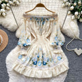 Elegant Off-shoulder Print Dress
