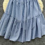 Mori Blue Stripe Slip Dress