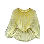 French Style Pleated Chiffon Shirt