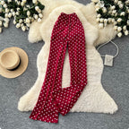 Casual Polka Dot Straight Pants