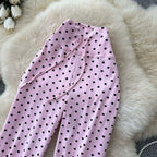 Casual Polka Dot Straight Pants