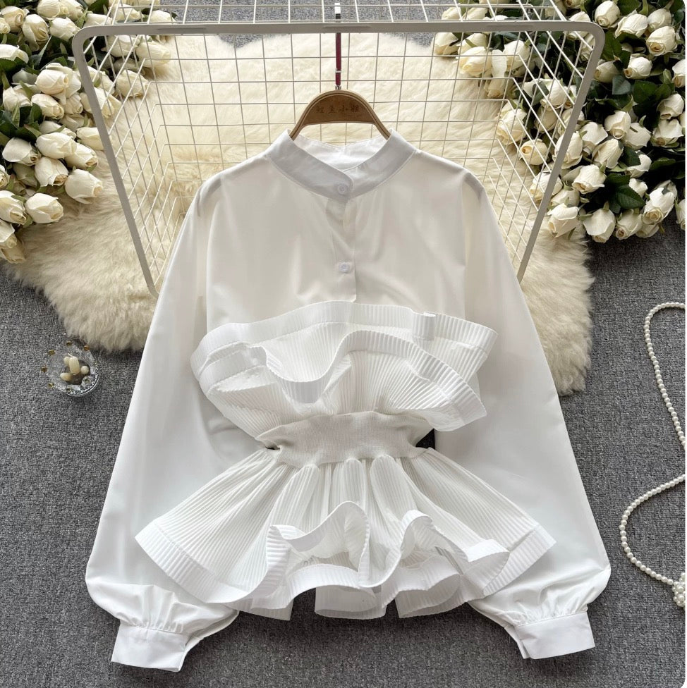 Niche Design Solid Color Shirt