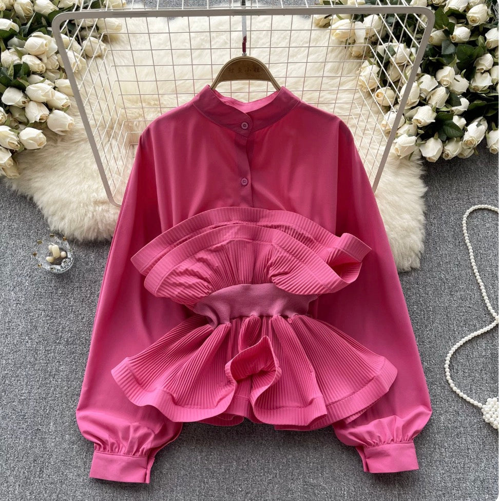 Niche Design Solid Color Shirt