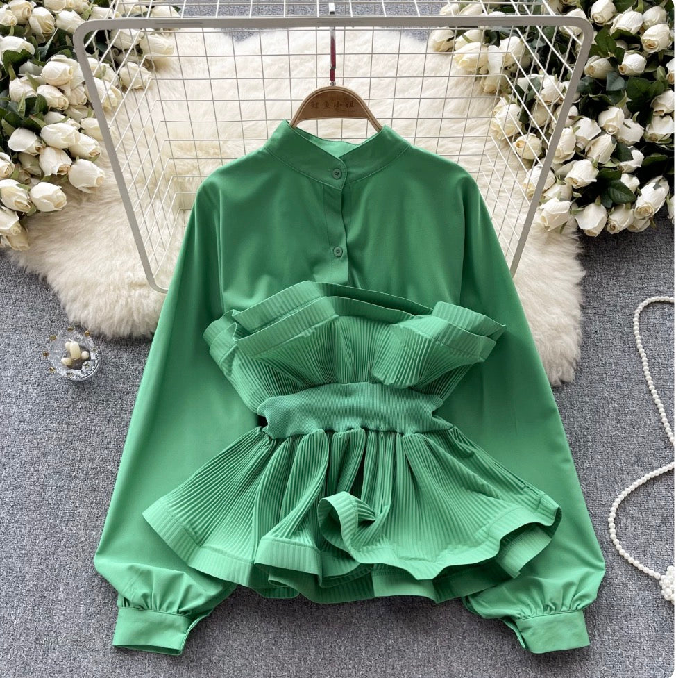 Niche Design Solid Color Shirt