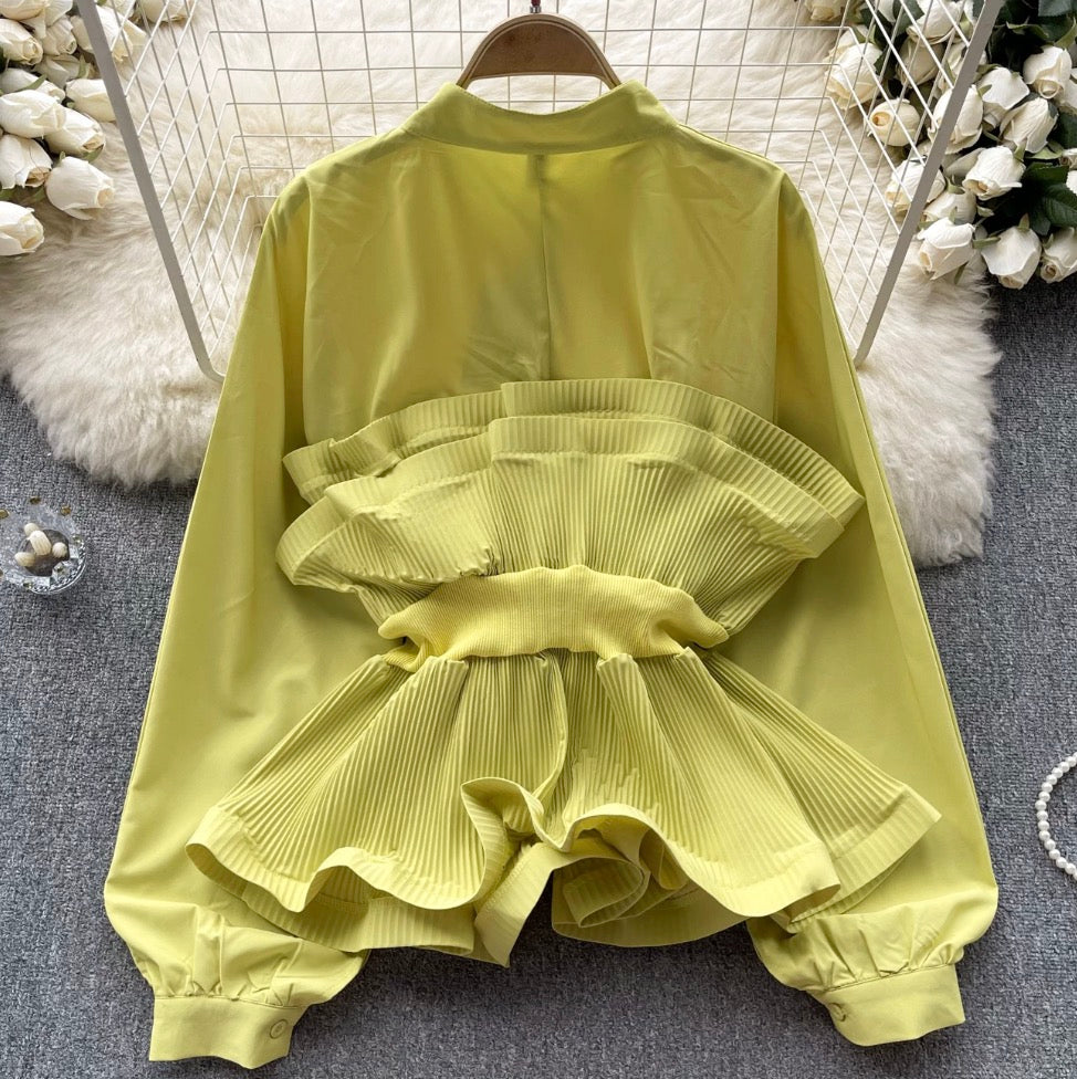 Niche Design Solid Color Shirt
