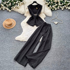 Vest & Wide-leg Trousers Casual 2Pcs