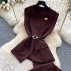 Vest & Wide-leg Trousers Casual 2Pcs