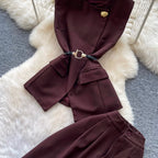 Vest & Wide-leg Trousers Casual 2Pcs