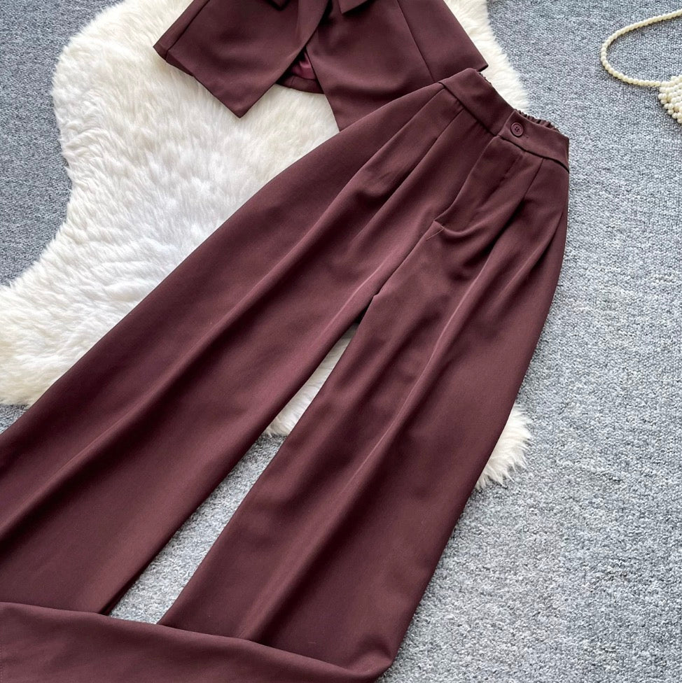 Vest & Wide-leg Trousers Casual 2Pcs