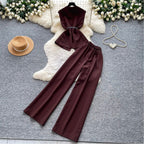 Vest & Wide-leg Trousers Casual 2Pcs