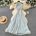 Backless Patchwork Sleeveless Dress