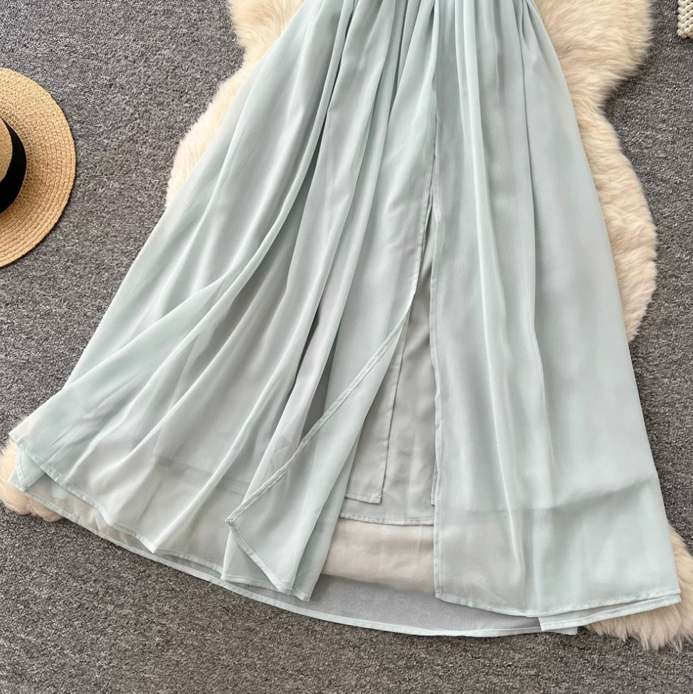 Backless Patchwork Sleeveless Dress