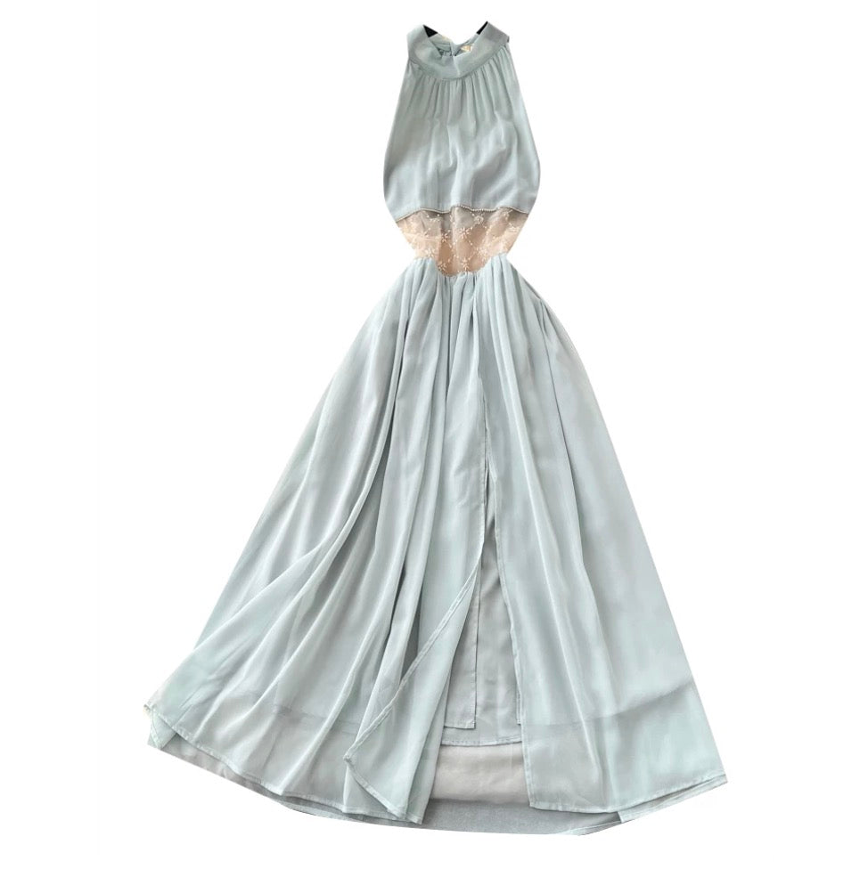 Backless Patchwork Sleeveless Dress