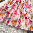 Sweetie Colorful Floral Halter Dress