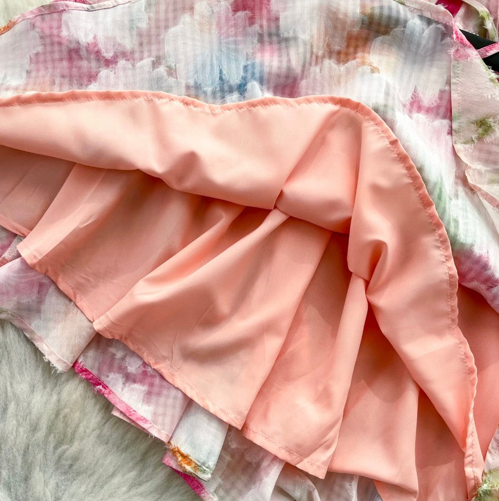 Sweetie Colorful Floral Halter Dress