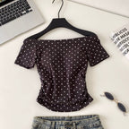Casual Polka Dot Print T-shirt