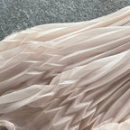 Backless Pleated Halter Dress