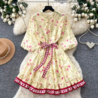 Sweetie Puffy Sleeve Floral Dress
