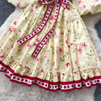 Sweetie Puffy Sleeve Floral Dress